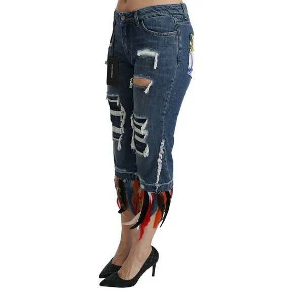 Dolce & Gabbana Chic Low Waist Cropped Jeans